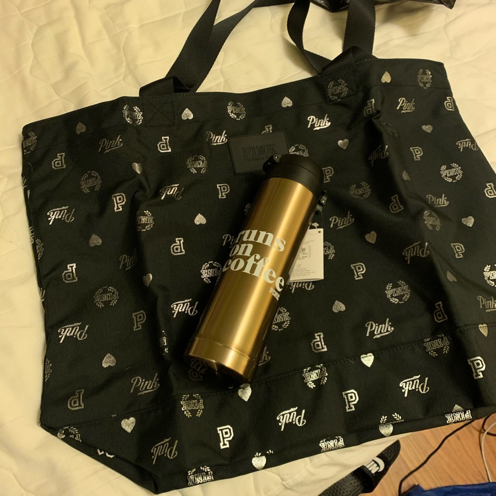 PINK tote and tumbler